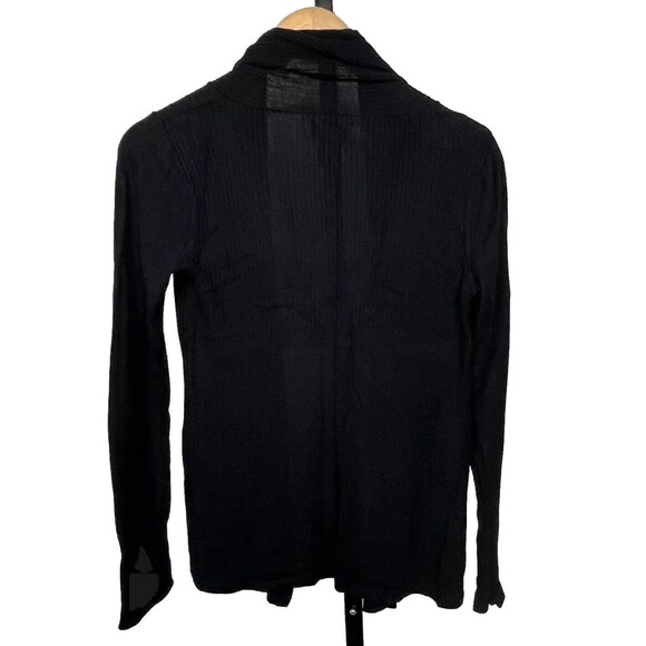Glimmer JJ Basics Sweater Open Cardigan Long Sleeve Draping Shawl Black Small - Picture 3 of 4